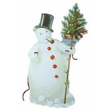 Large Snowman with Tree Paper Scrap Garland ~ England